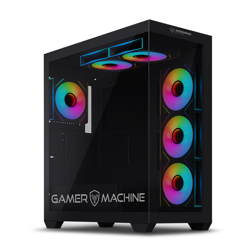 CASE GAMER, MICRONICS, GAMING ATX MATRIX MIC CG808.6W 6FAN RGB BLACK